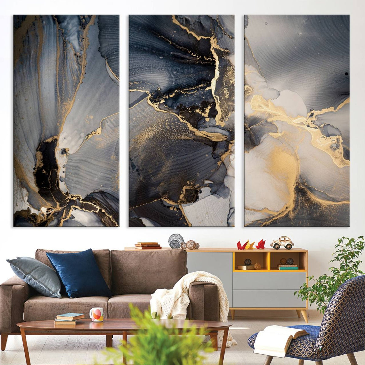 Modern Marble Fluid Effect Wall Art Abstract Canvas Wall Art