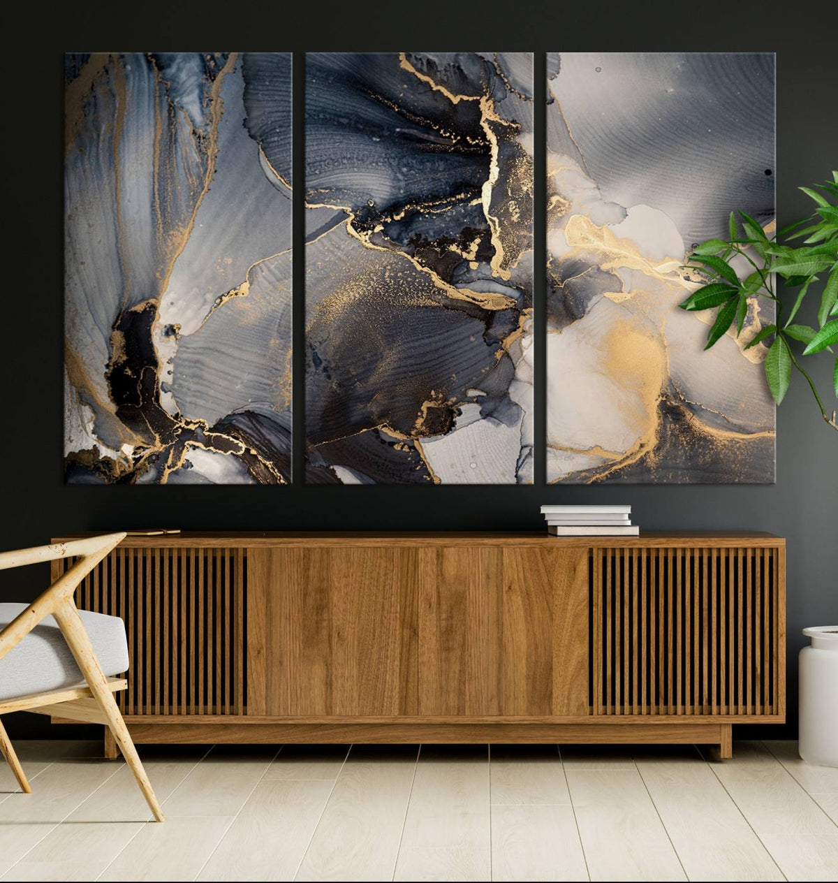 Modern Marble Fluid Effect Wall Art Abstract Canvas Wall Art