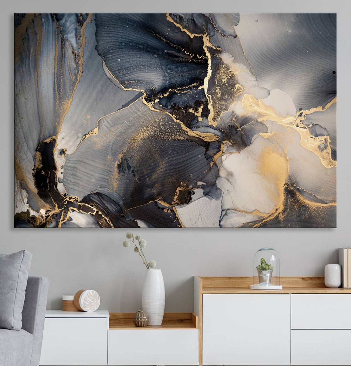 Modern Marble Fluid Effect Wall Art Abstract Canvas Wall Art