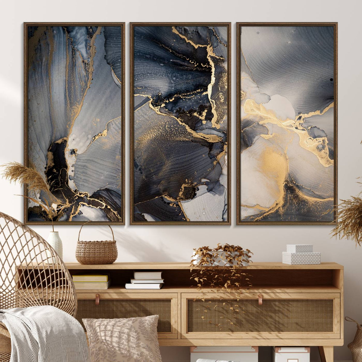 Modern Marble Fluid Effect Wall Art Abstract Canvas Wall Art
