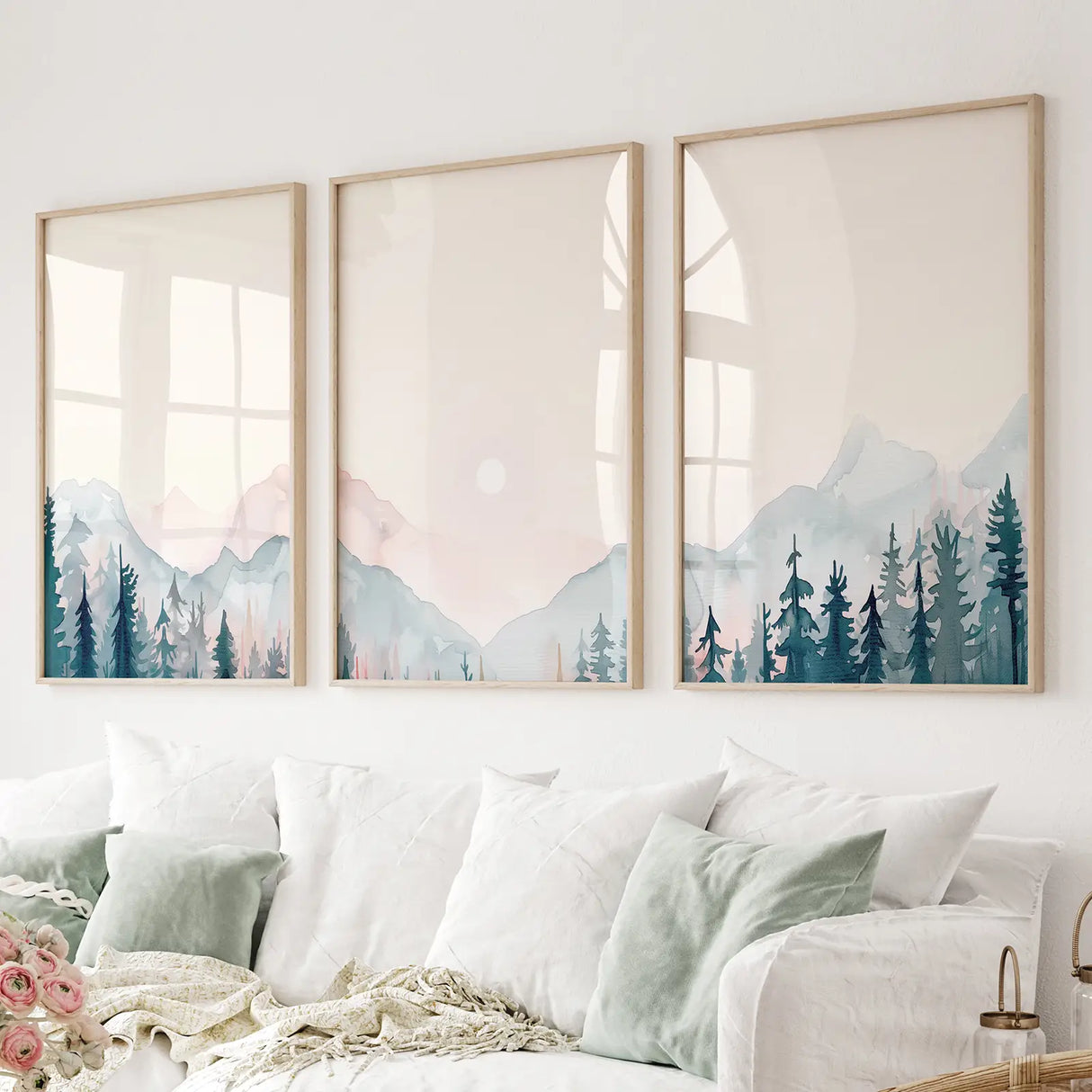 Forest-and-Mountain-Landscape-Painting-Posters-Wall-Art-Set