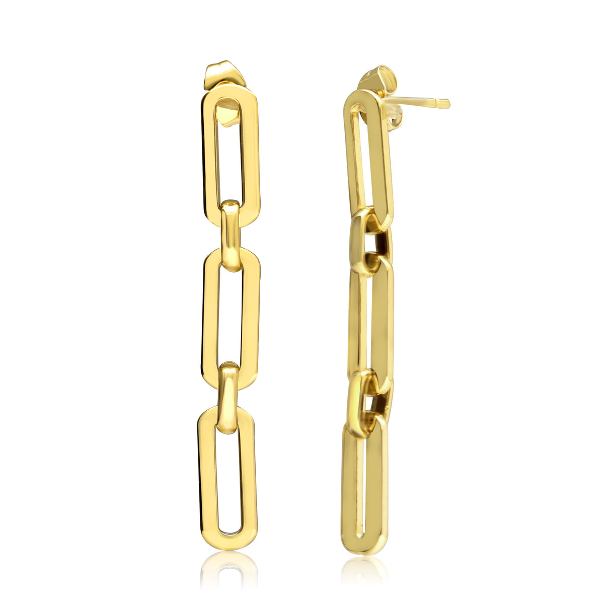 Cuba Chain Link Gold Plated Stainless Steel Earring with Gift Pouch