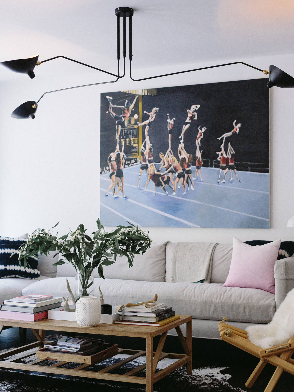 Arachnia | Suspended 3-Arm Ceiling Light with Rotating Reflectors, Black or White Finish