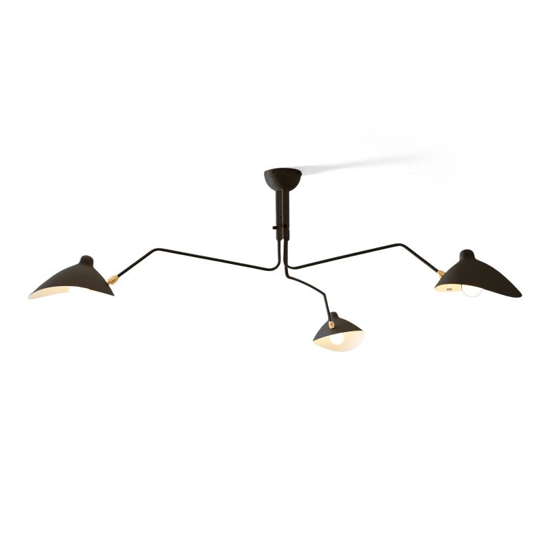 Arachnia | Suspended 3-Arm Ceiling Light with Rotating Reflectors, Black or White Finish