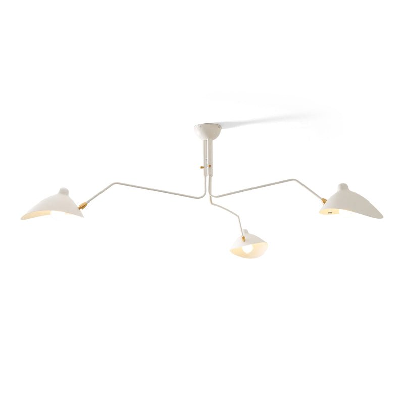 Arachnia | Suspended 3-Arm Ceiling Light with Rotating Reflectors, Black or White Finish