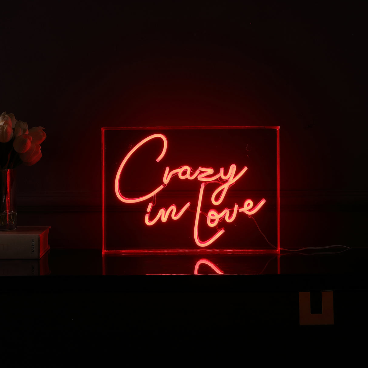 Crazy X 10" Contemporary Glam Acrylic Box USB Operated LED Neon Light