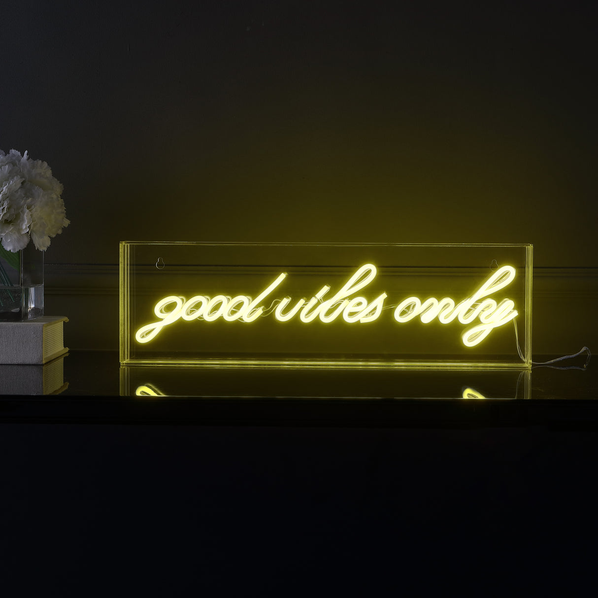 Good X 6" Contemporary Glam Acrylic Box USB Operated LED Neon Light