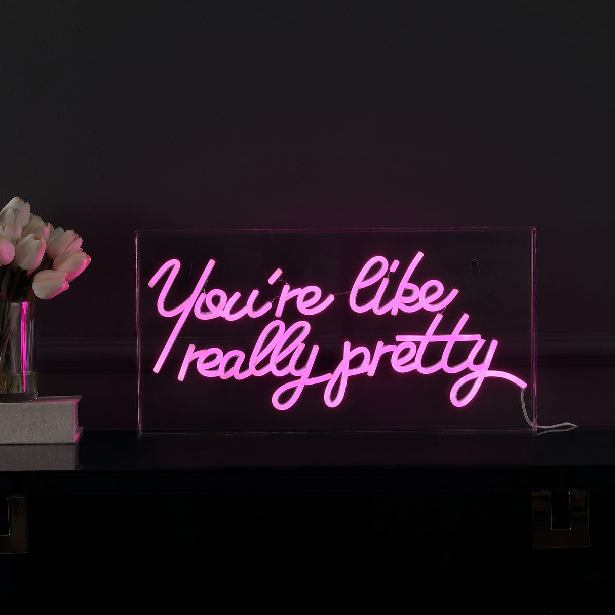 You're X 10.1" Contemporary Glam Acrylic Box USB Operated LED Neon Light
