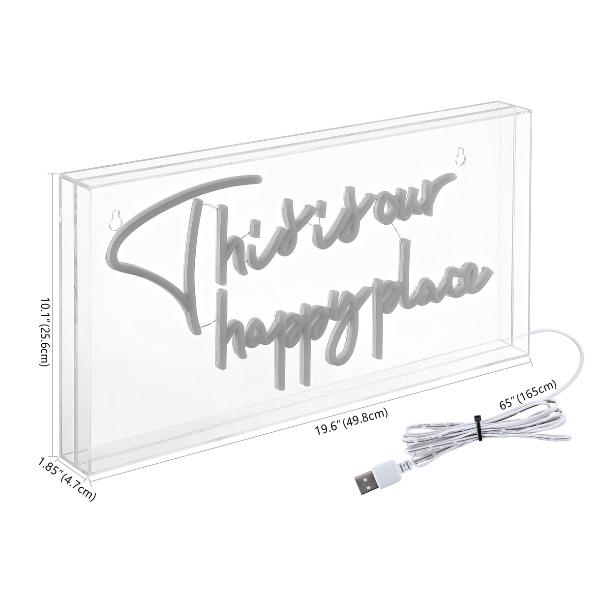 This X 10.1" Contemporary Glam Acrylic Box USB Operated LED Neon Light