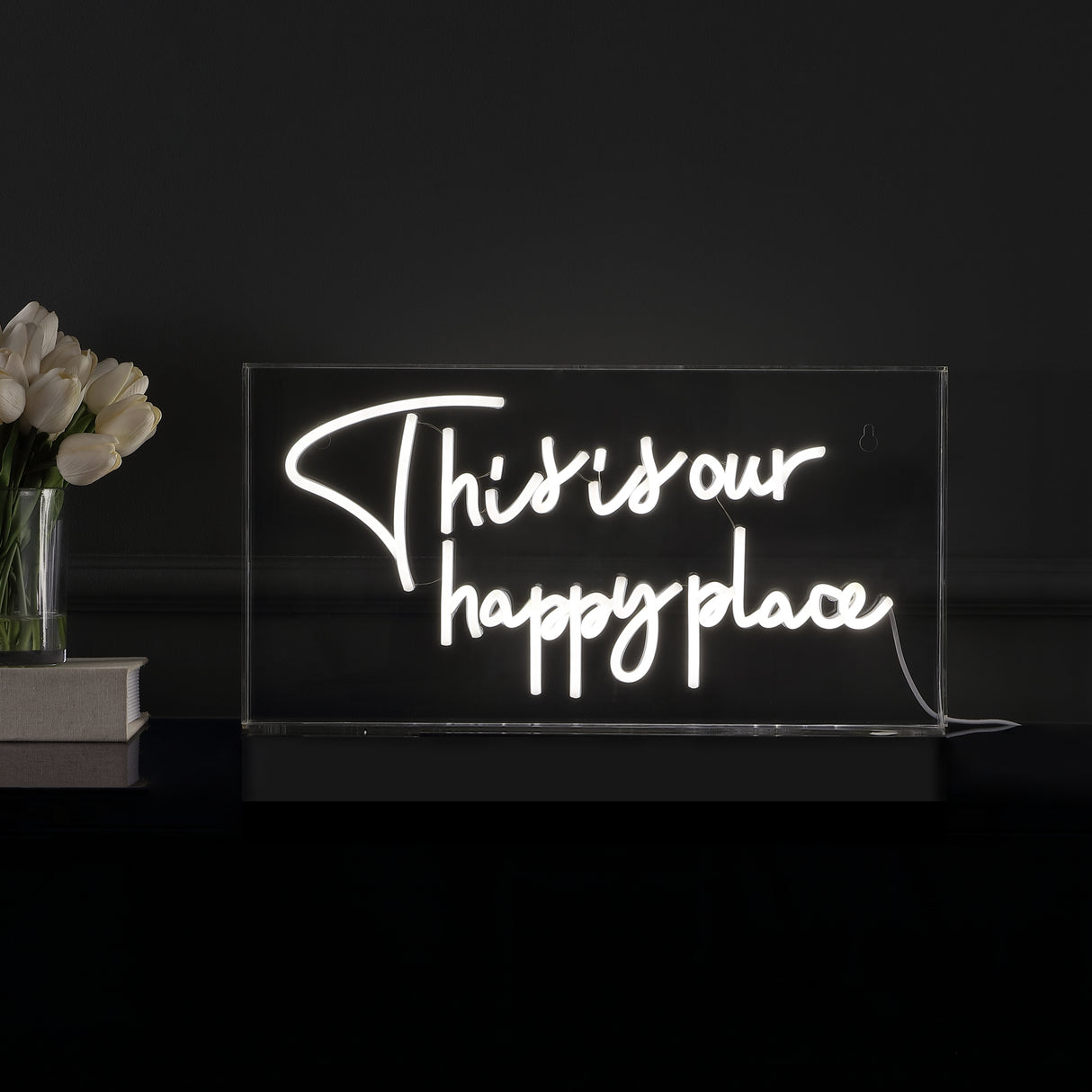 This X 10.1" Contemporary Glam Acrylic Box USB Operated LED Neon Light