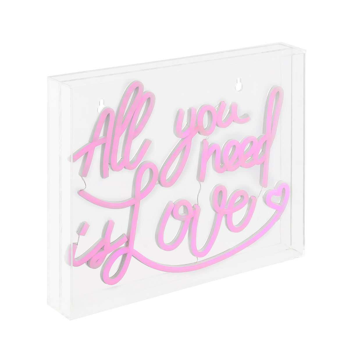 All X 10.9" Contemporary Glam Acrylic Box USB Operated LED Neon Light