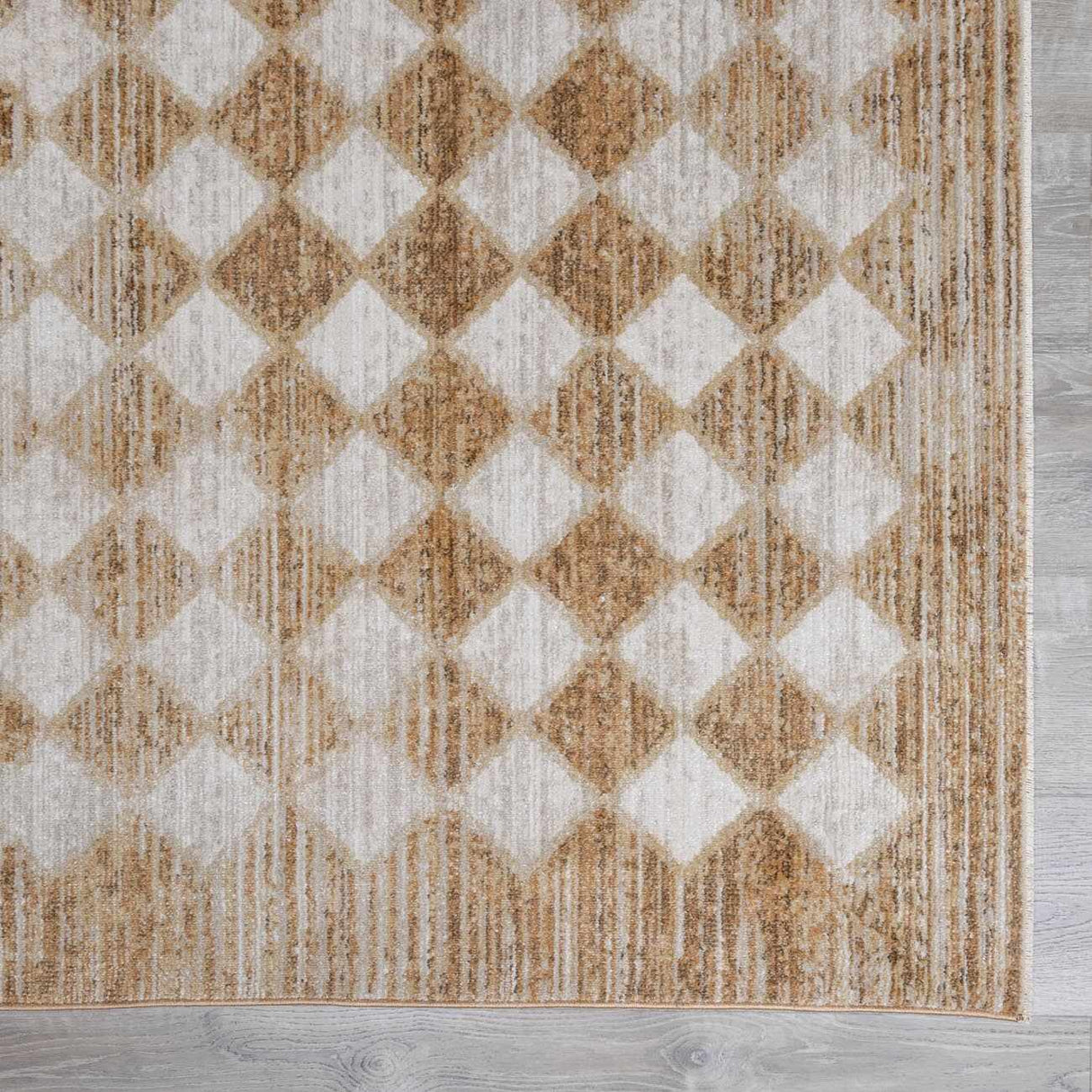 Galey Alix x Livabliss Scandi Geometric Taupe/Mustard Myrtle Avenue V Area Rug