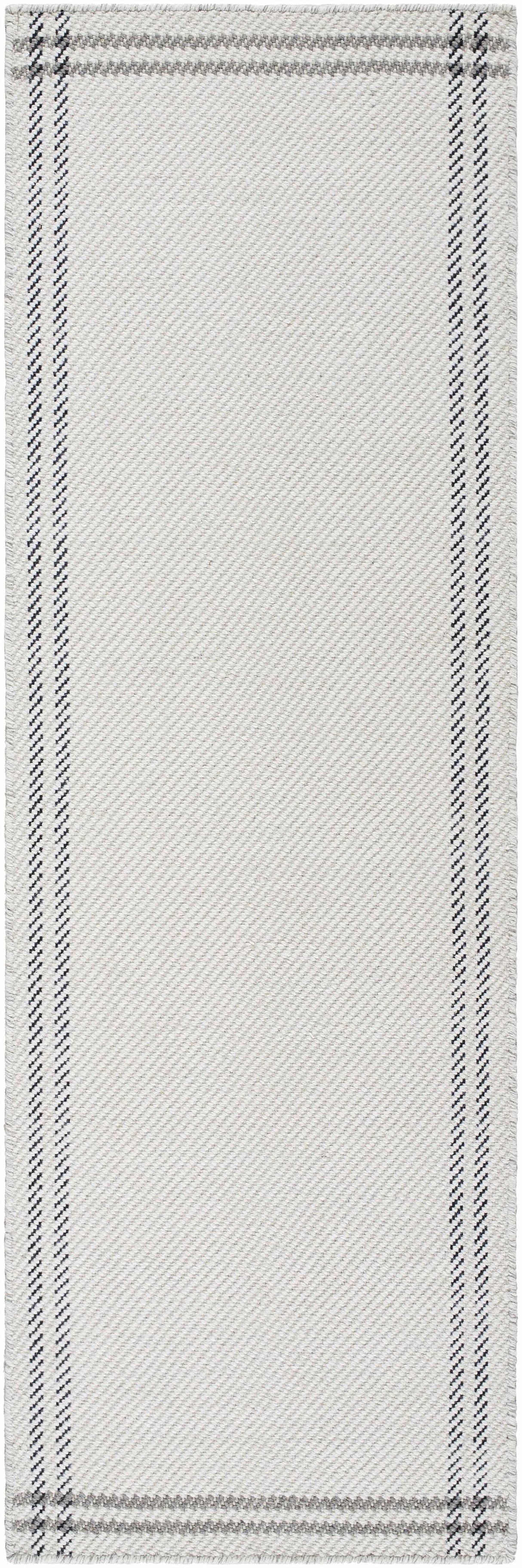 Nimue Cream & Charcoal Bordered Area Rug - Clearance