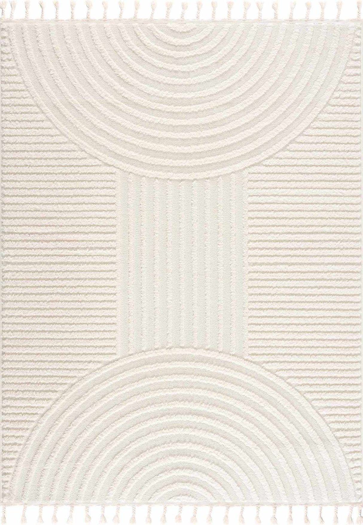 Guiling 3D Rainbow Area Rug with Tassels