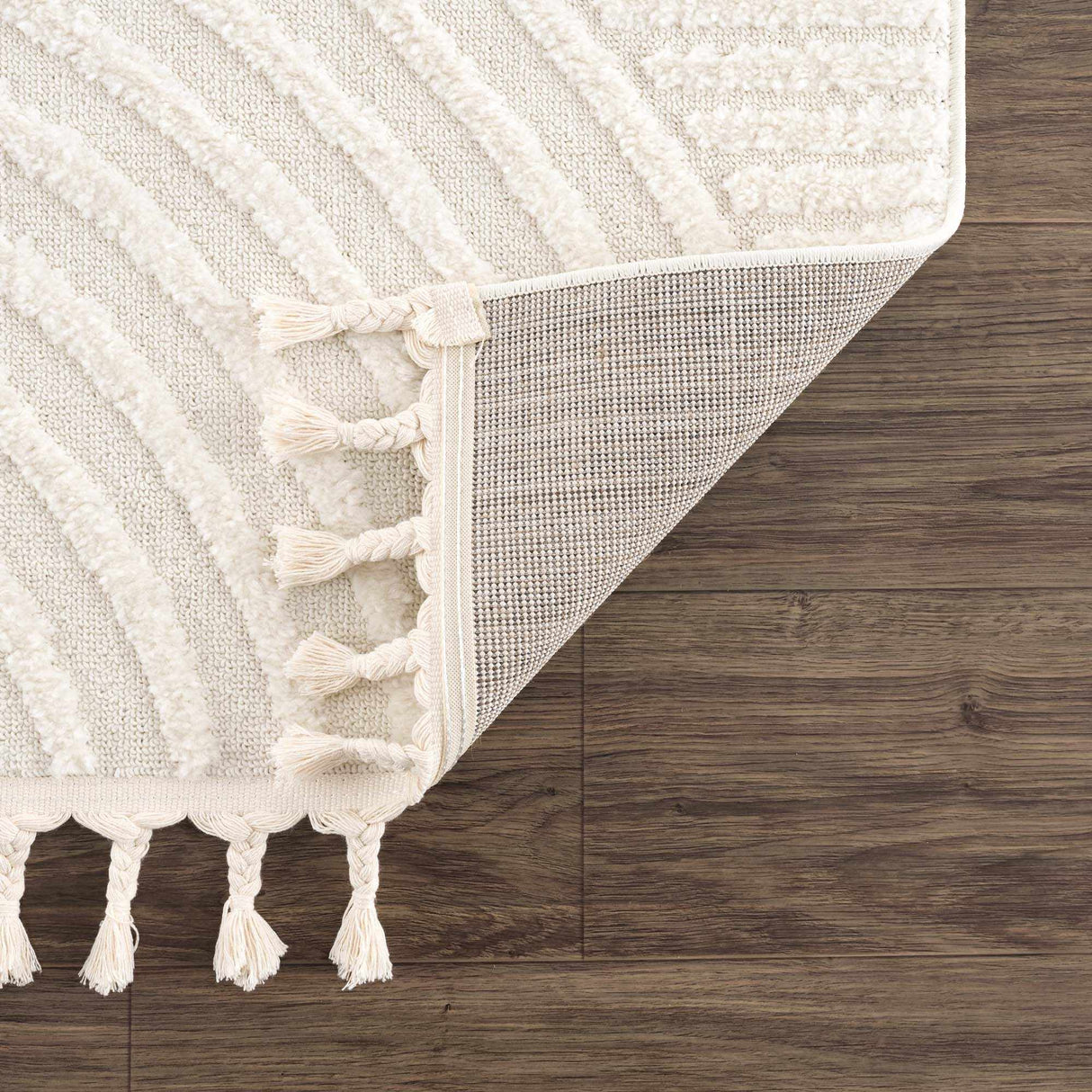 Guiling 3D Rainbow Area Rug with Tassels