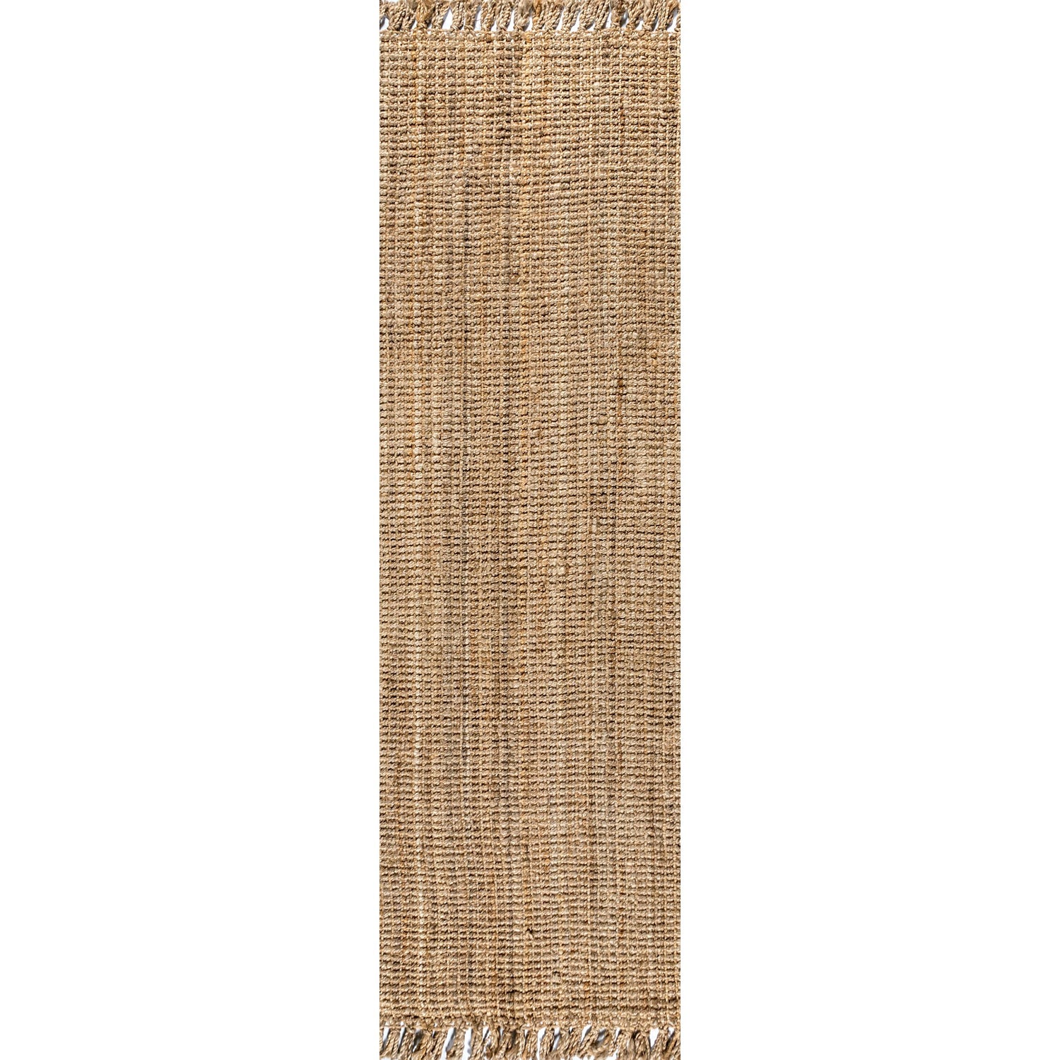 Pata Hand Woven Chunky Jute with Fringe Runner Rug