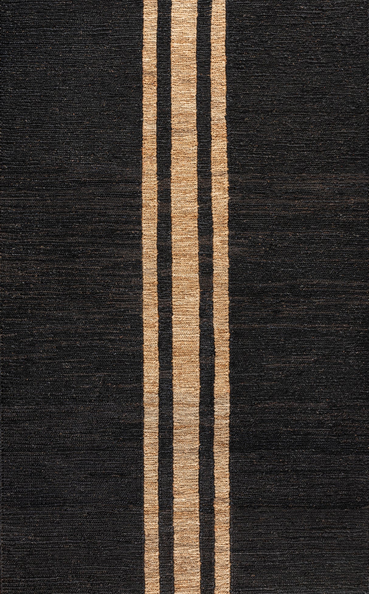 Olivier Rustic Farmhouse Wide Ticking Stripe Jute Area Rug