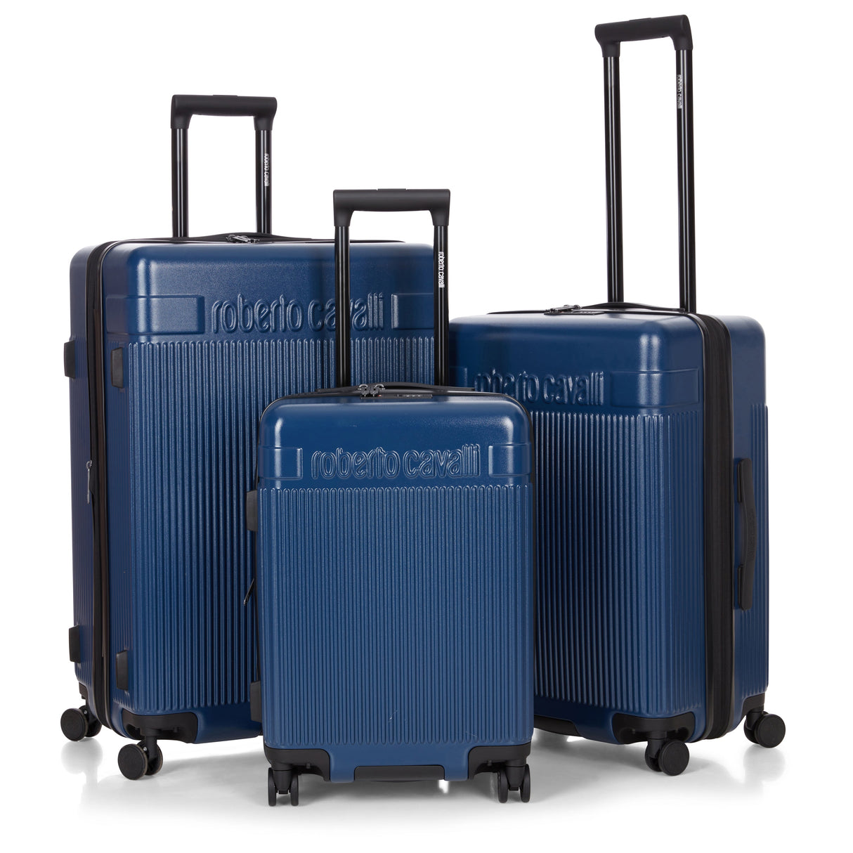 Roberto Cavalli 3 Piece Luggage Set with Expandable Hard Shell & 8 Spinner Wheels