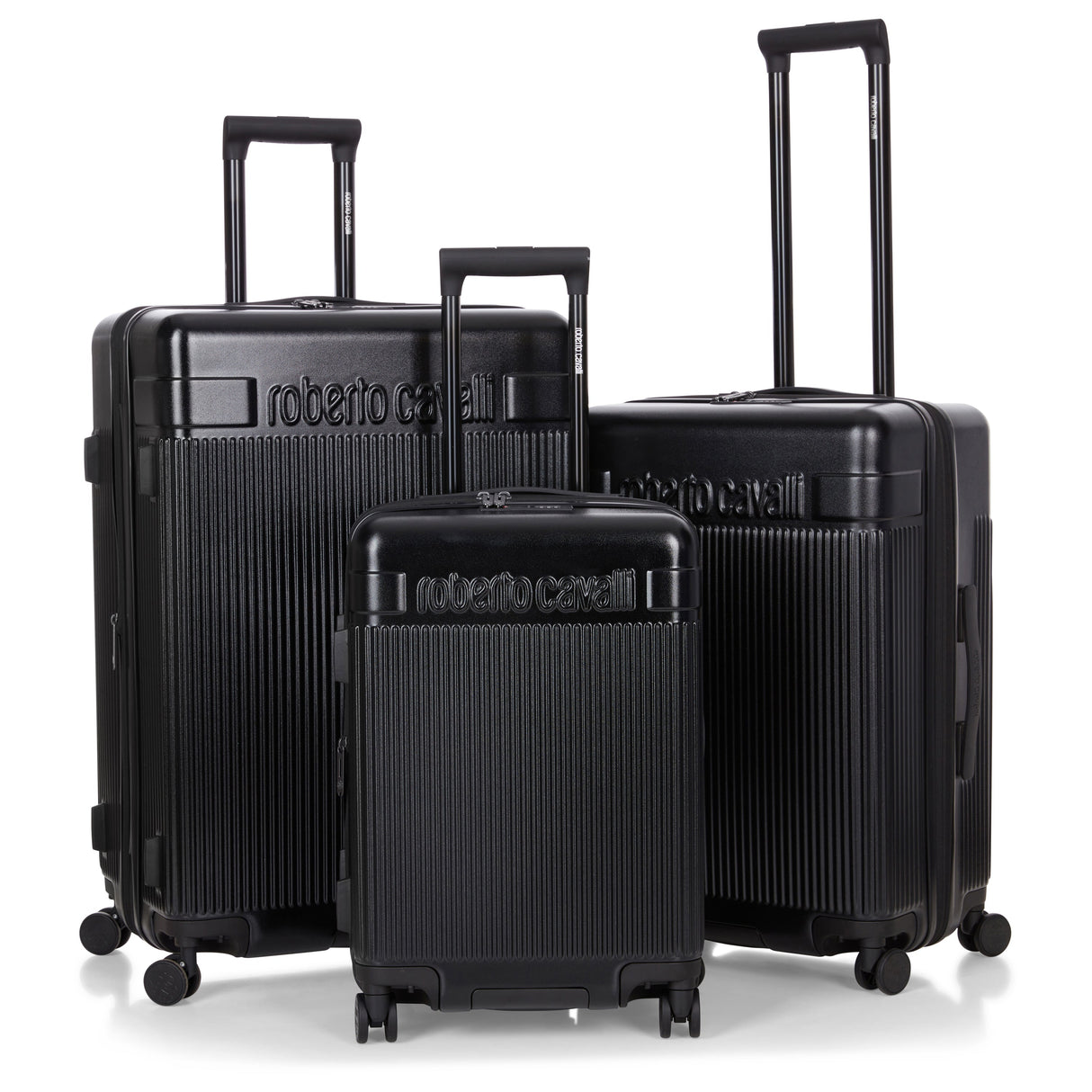Roberto Cavalli 3 Piece Luggage Set with Expandable Hard Shell & 8 Spinner Wheels