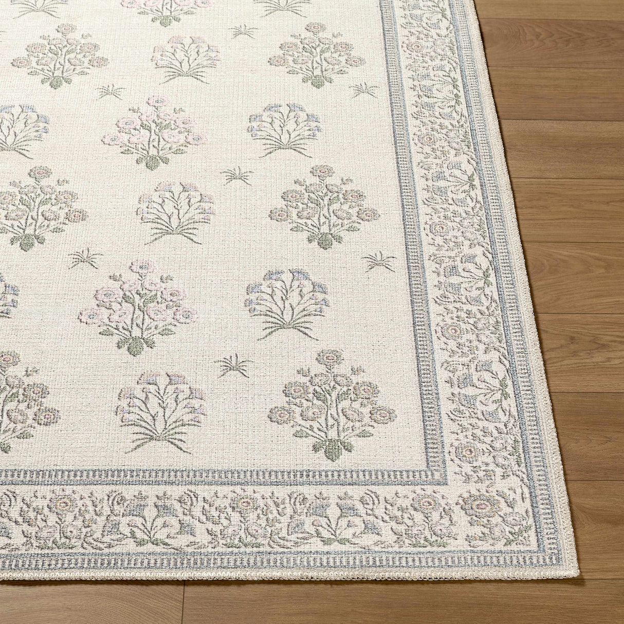 Aquene Ivory Washable Area Rug