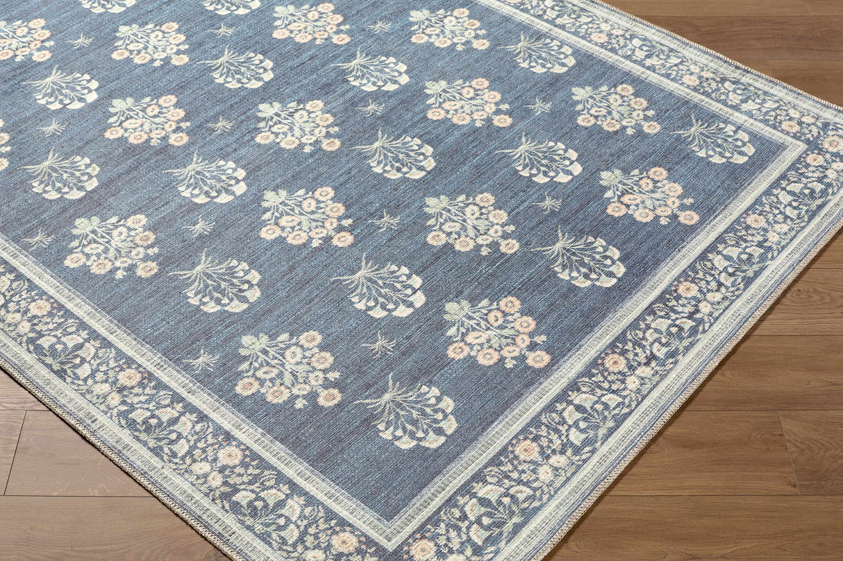 Aquene Denim Washable Area Rug