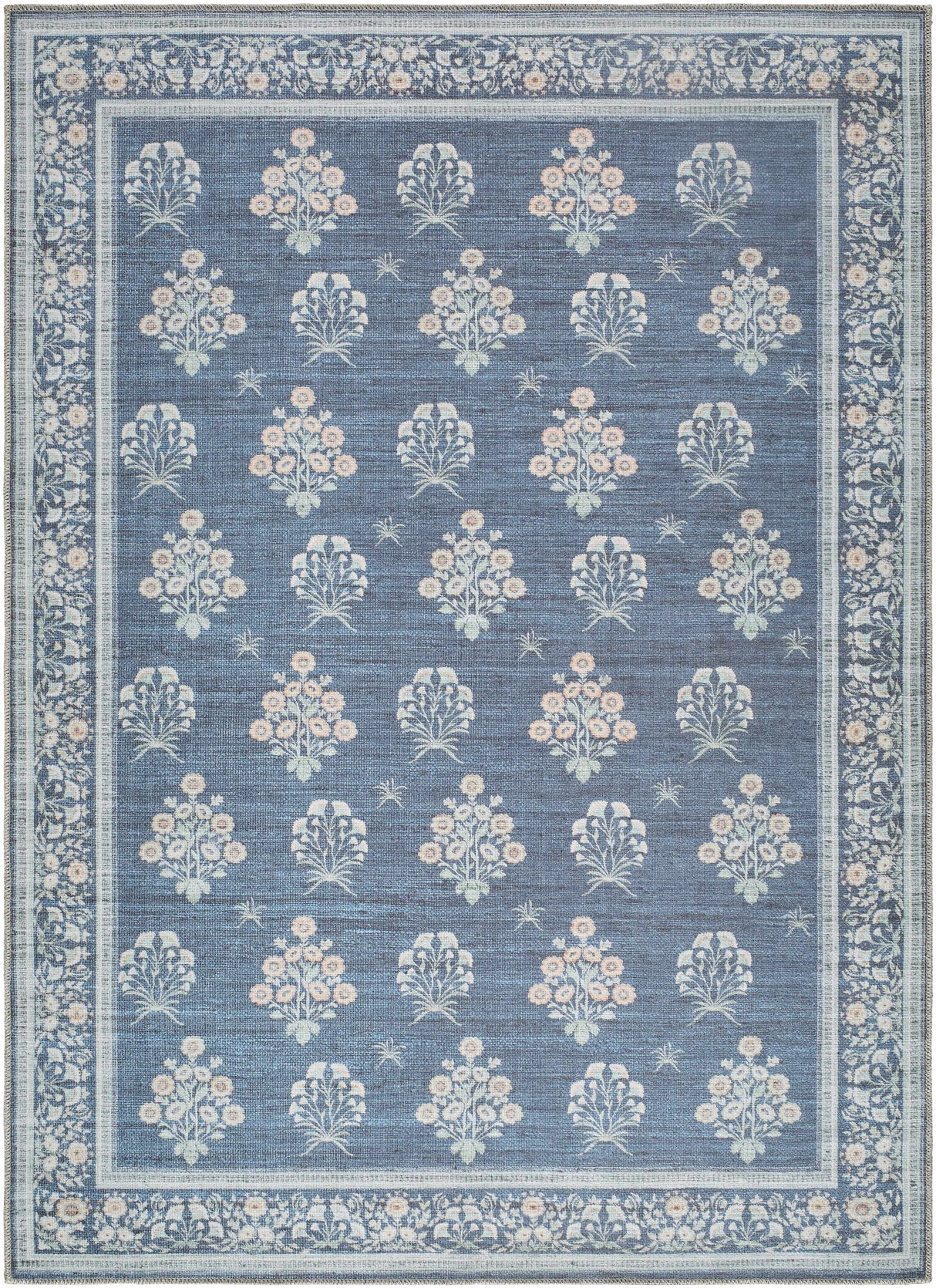 Aquene Denim Washable Area Rug