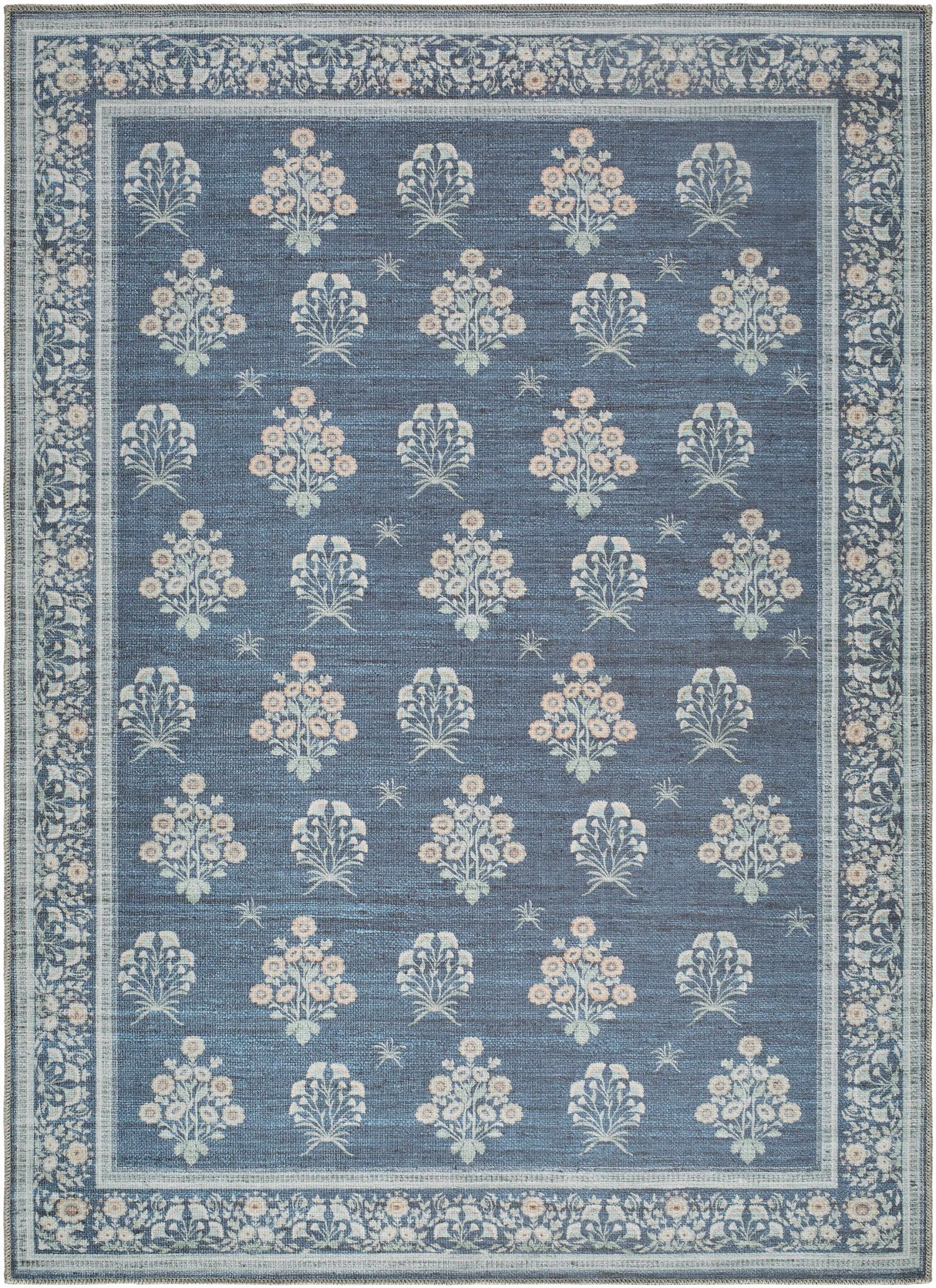 Aquene Denim Washable Area Rug