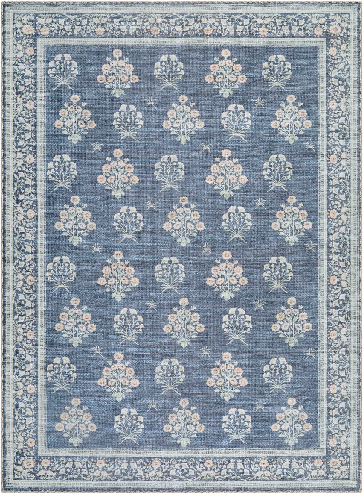Aquene Denim Washable Area Rug