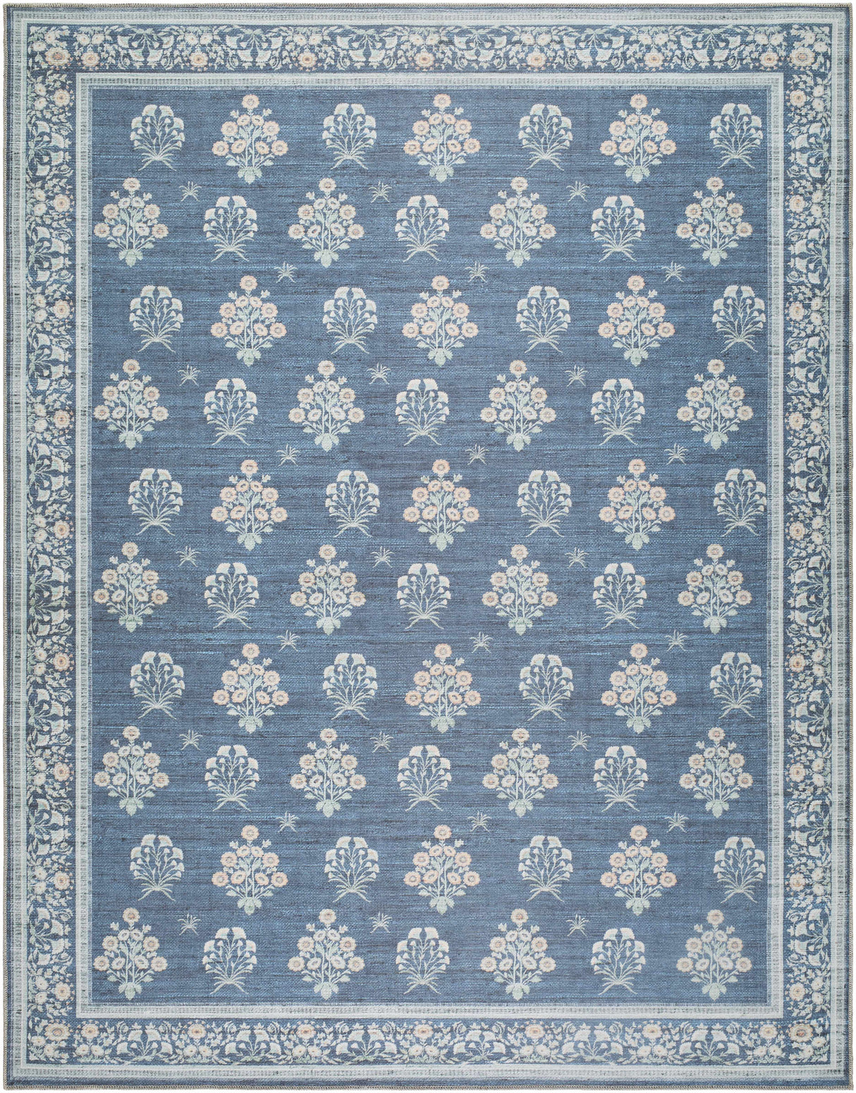 Aquene Denim Washable Area Rug
