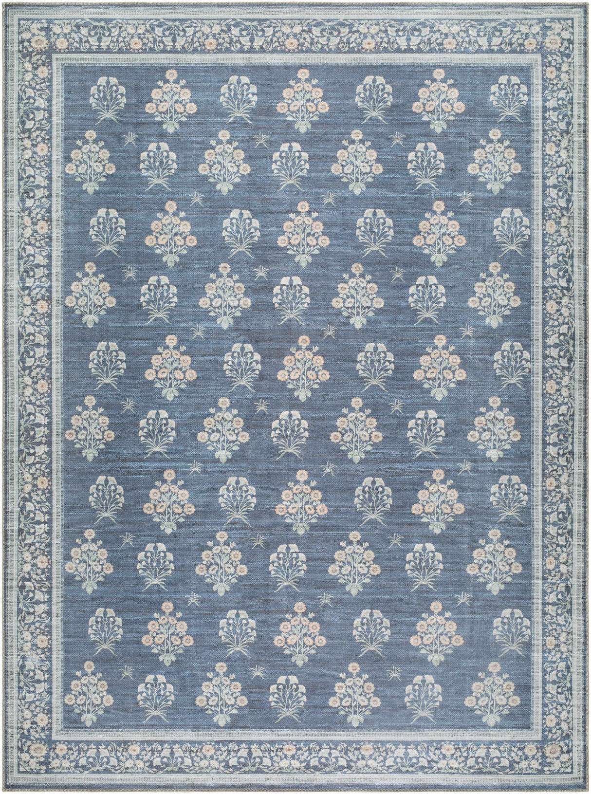 Aquene Denim Washable Area Rug