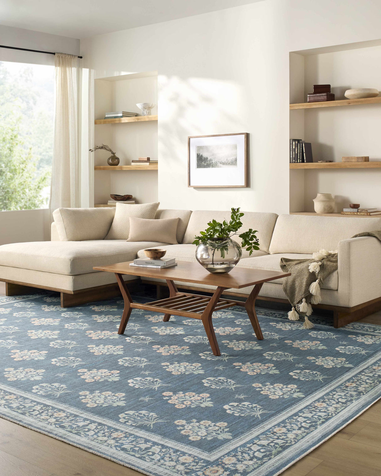 Aquene Denim Washable Area Rug