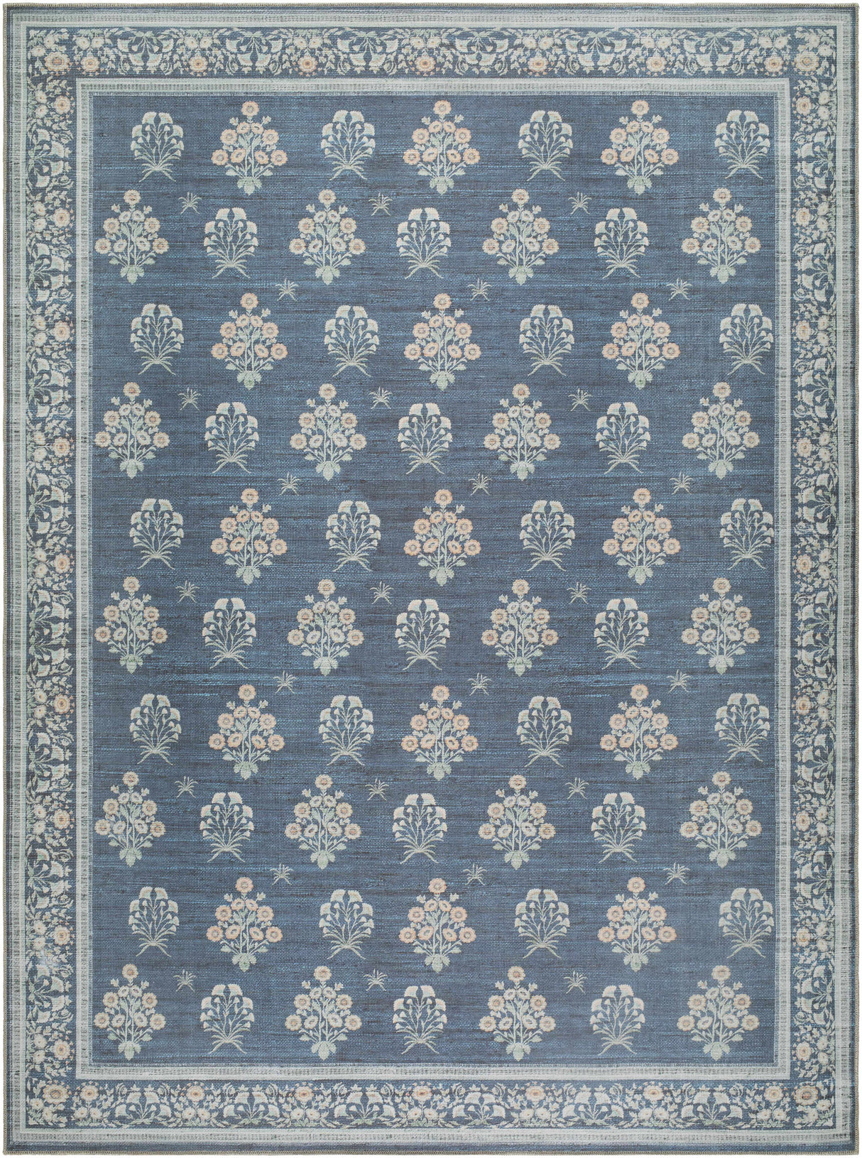 Aquene Denim Washable Area Rug