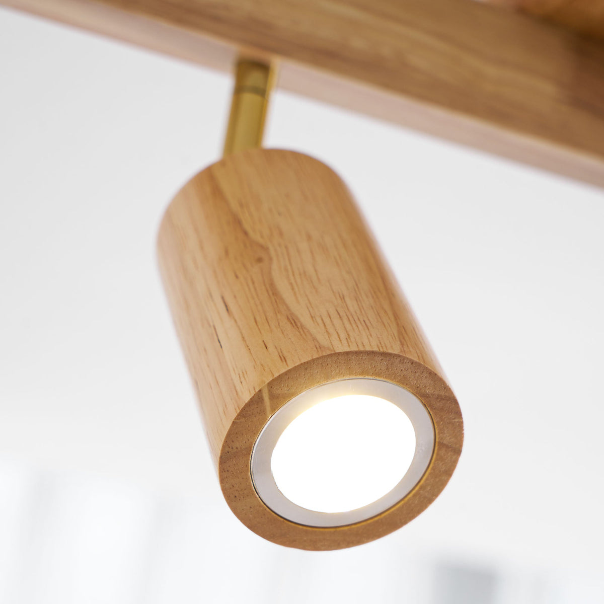 Grain | Wood Shade Track Spotlight with Adjustable Heads | Warm Glow for Kitchen Islands