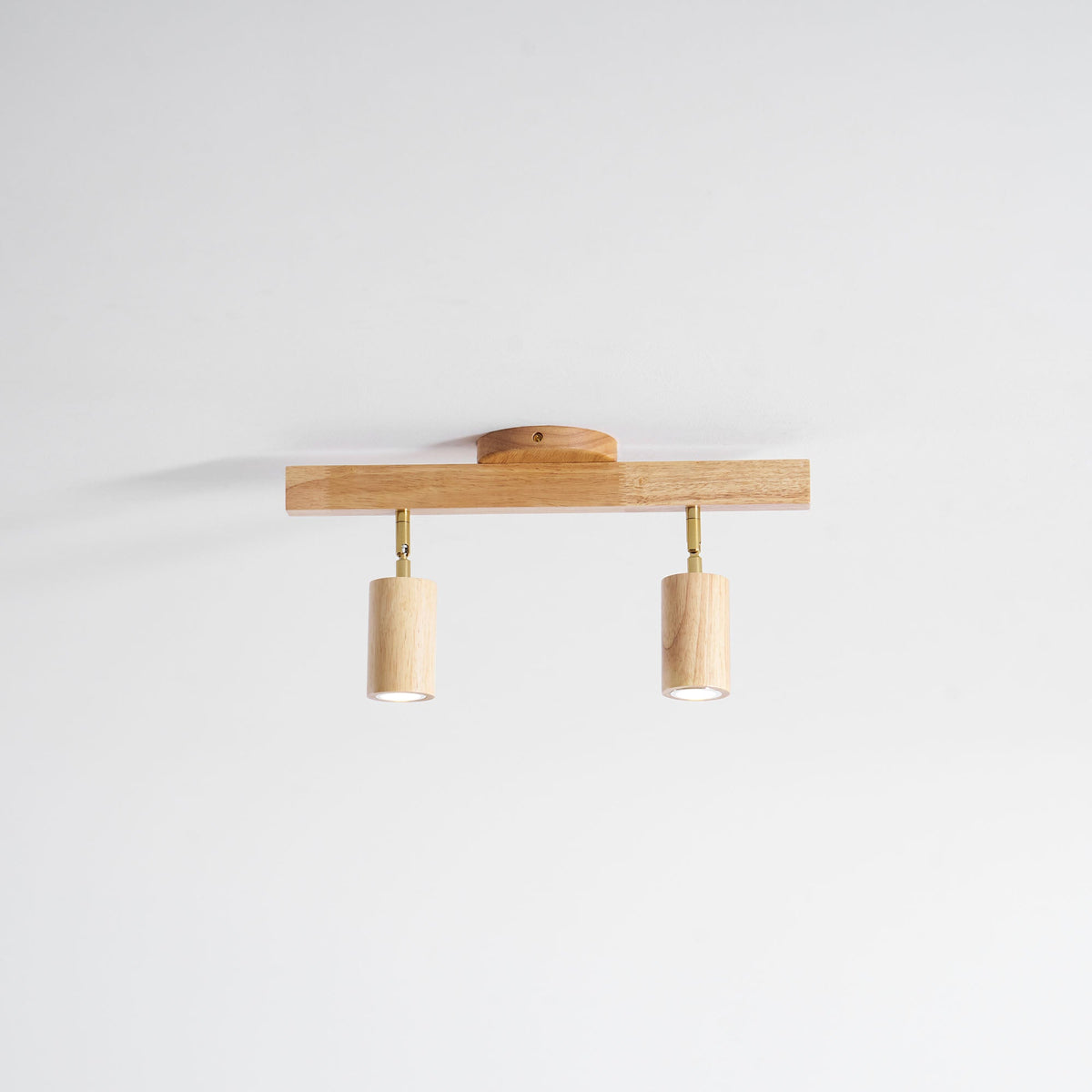 Grain | Wood Shade Track Spotlight with Adjustable Heads | Warm Glow for Kitchen Islands