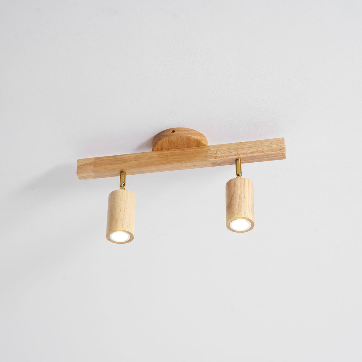 Grain | Wood Shade Track Spotlight with Adjustable Heads | Warm Glow for Kitchen Islands