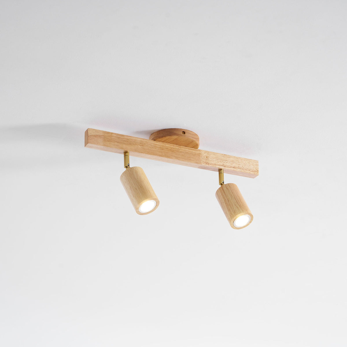 Grain | Wood Shade Track Spotlight with Adjustable Heads | Warm Glow for Kitchen Islands