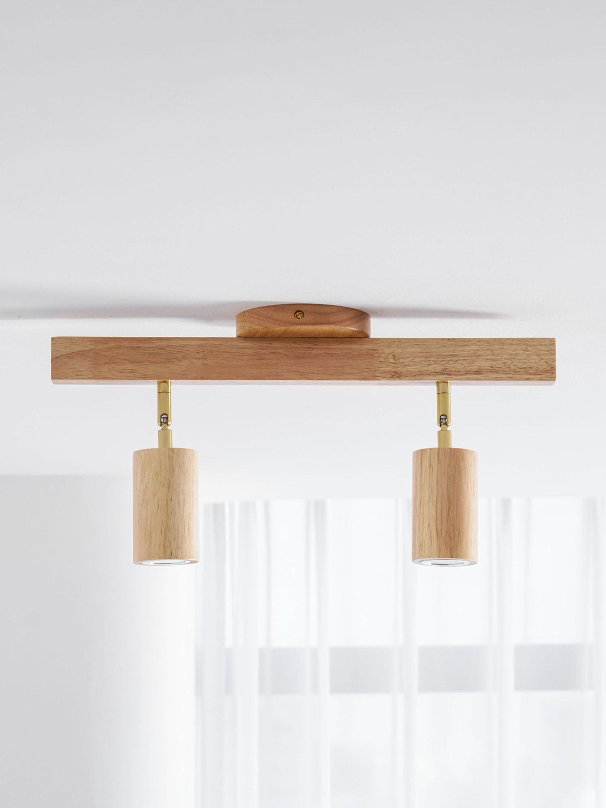Grain | Wood Shade Track Spotlight with Adjustable Heads | Warm Glow for Kitchen Islands