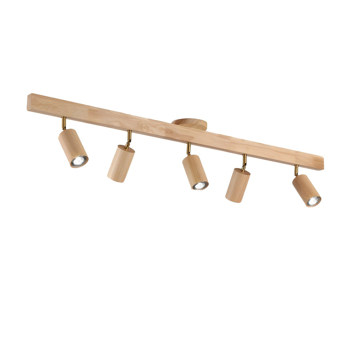 Grain | Wood Shade Track Spotlight with Adjustable Heads | Warm Glow for Kitchen Islands
