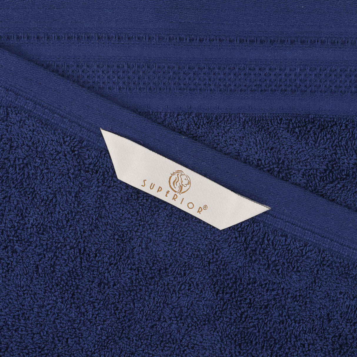 Honeycomb Textured Waffle Border Cotton Bath Towels, Set of 4 - Bath Towel by Superior Brand