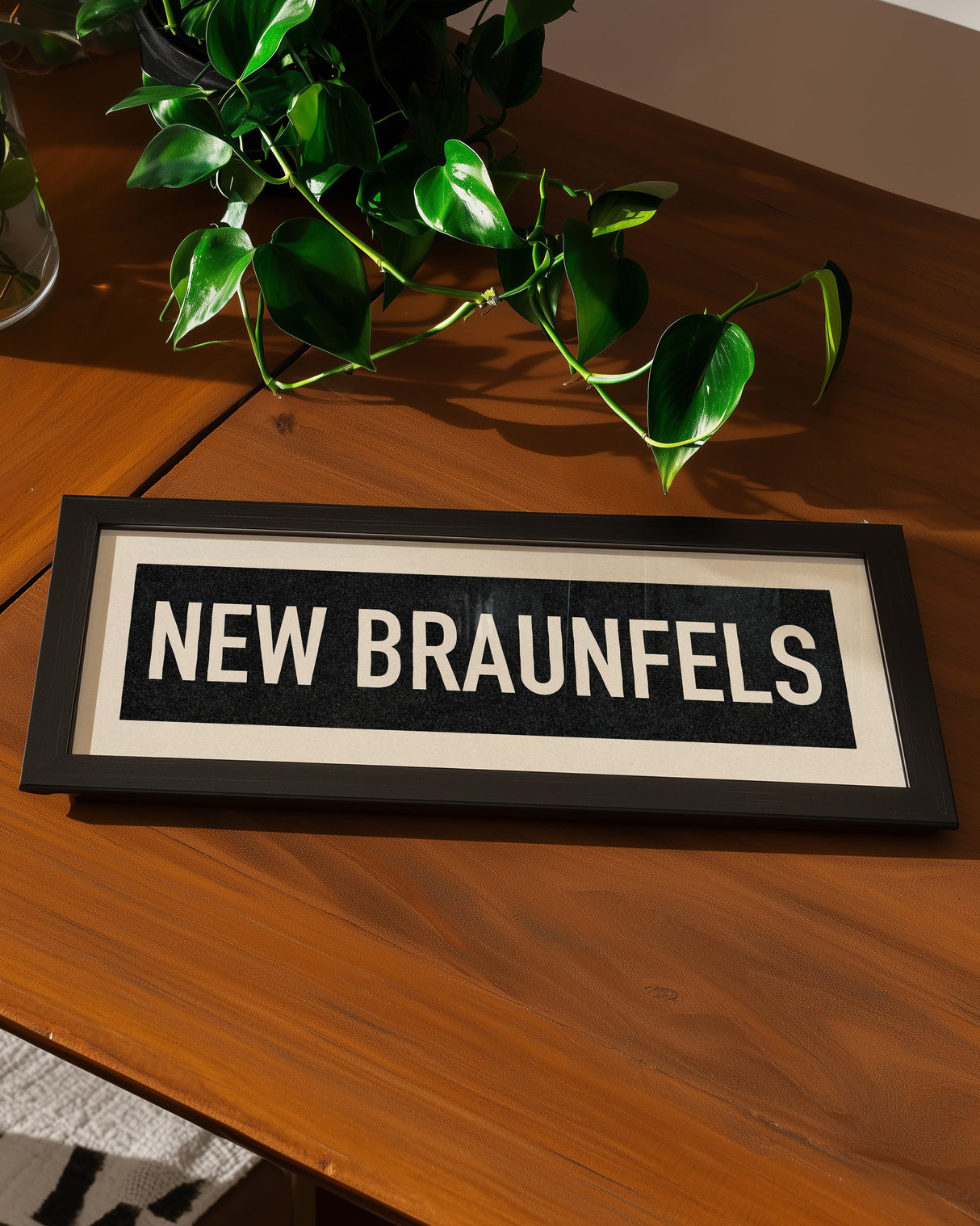 Framed New Braunfels Bus Scroll Sign