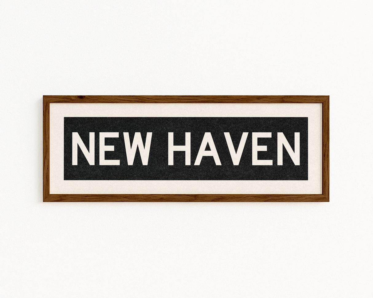 Framed New Haven Connecticut Bus Scroll