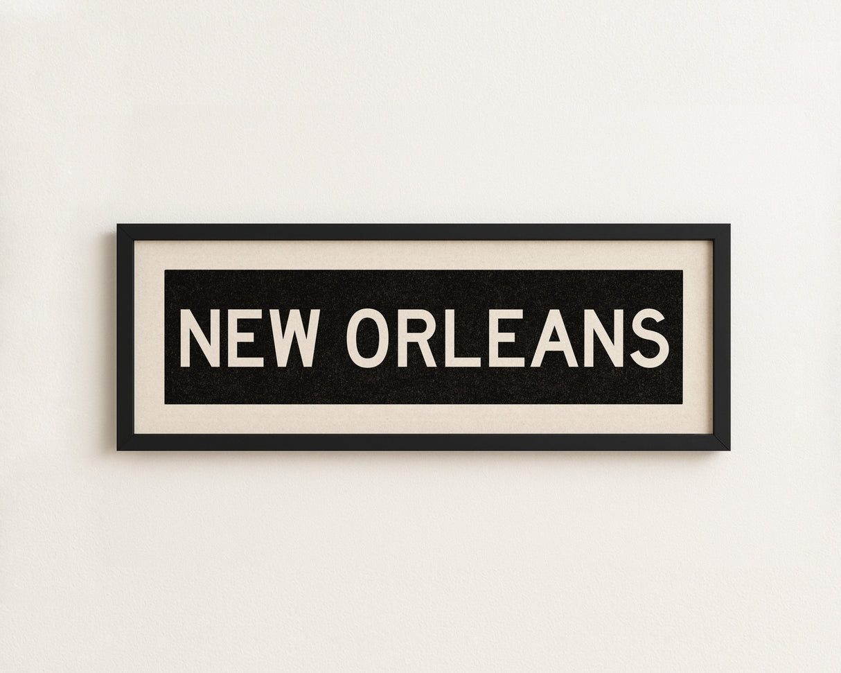 Framed New Orleans Louisiana Bus Scroll