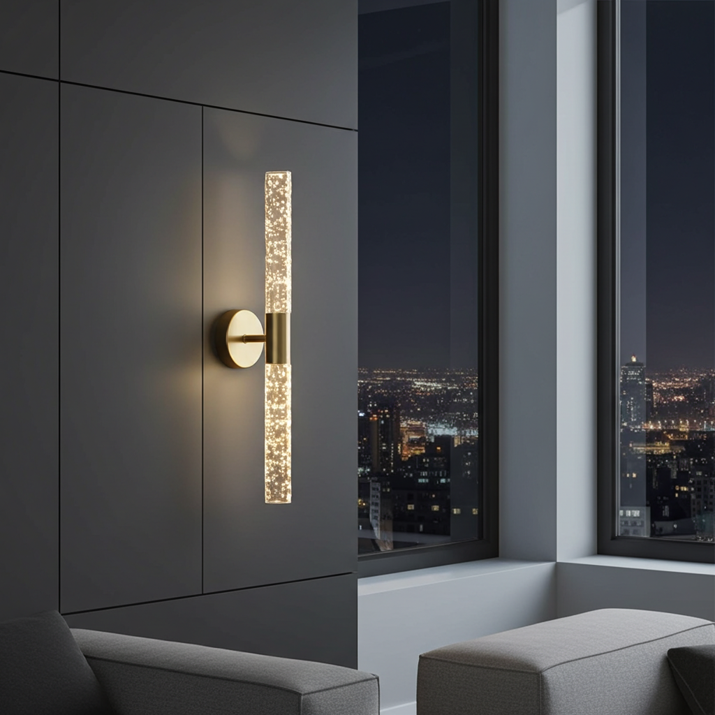 Nordic Crystal Rod LED Wall Lamp Bedroom Bedside Living Room AC85-265V Light