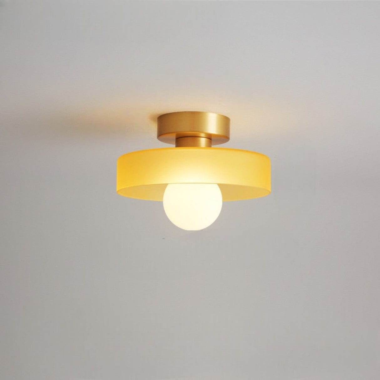 Bauhaus Glass LED Ceiling Light 1-Light Round Dimmable Indoor Fixture