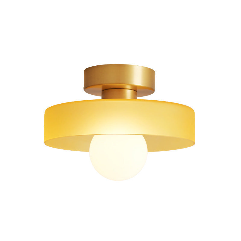 Bauhaus Glass LED Ceiling Light 1-Light Round Dimmable Indoor Fixture