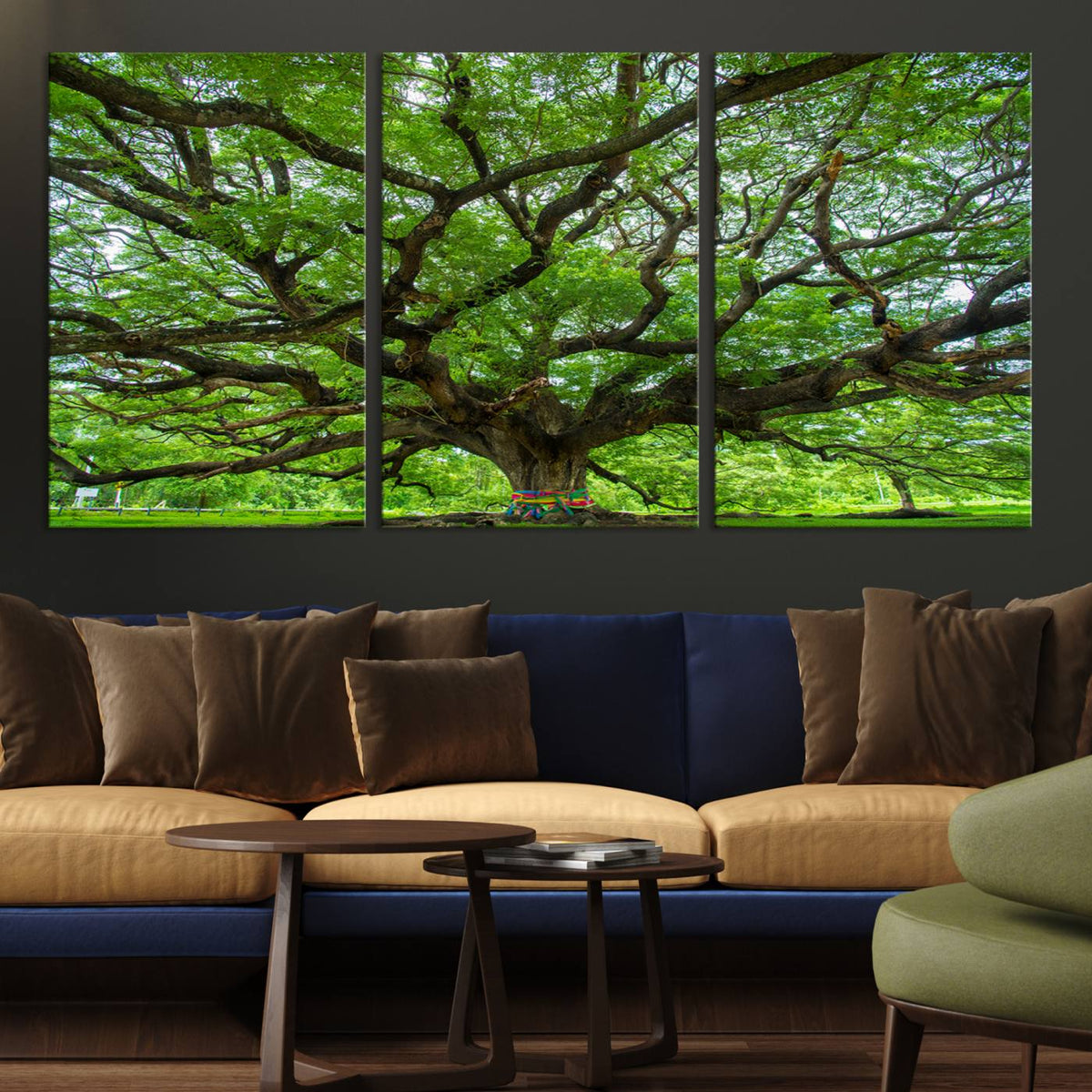 Oak Tree Wall Art Print, Forest Canvas Wall Art for Home and