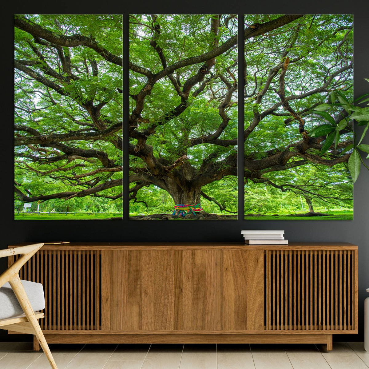 Oak Tree Wall Art Print, Forest Canvas Wall Art for Home and