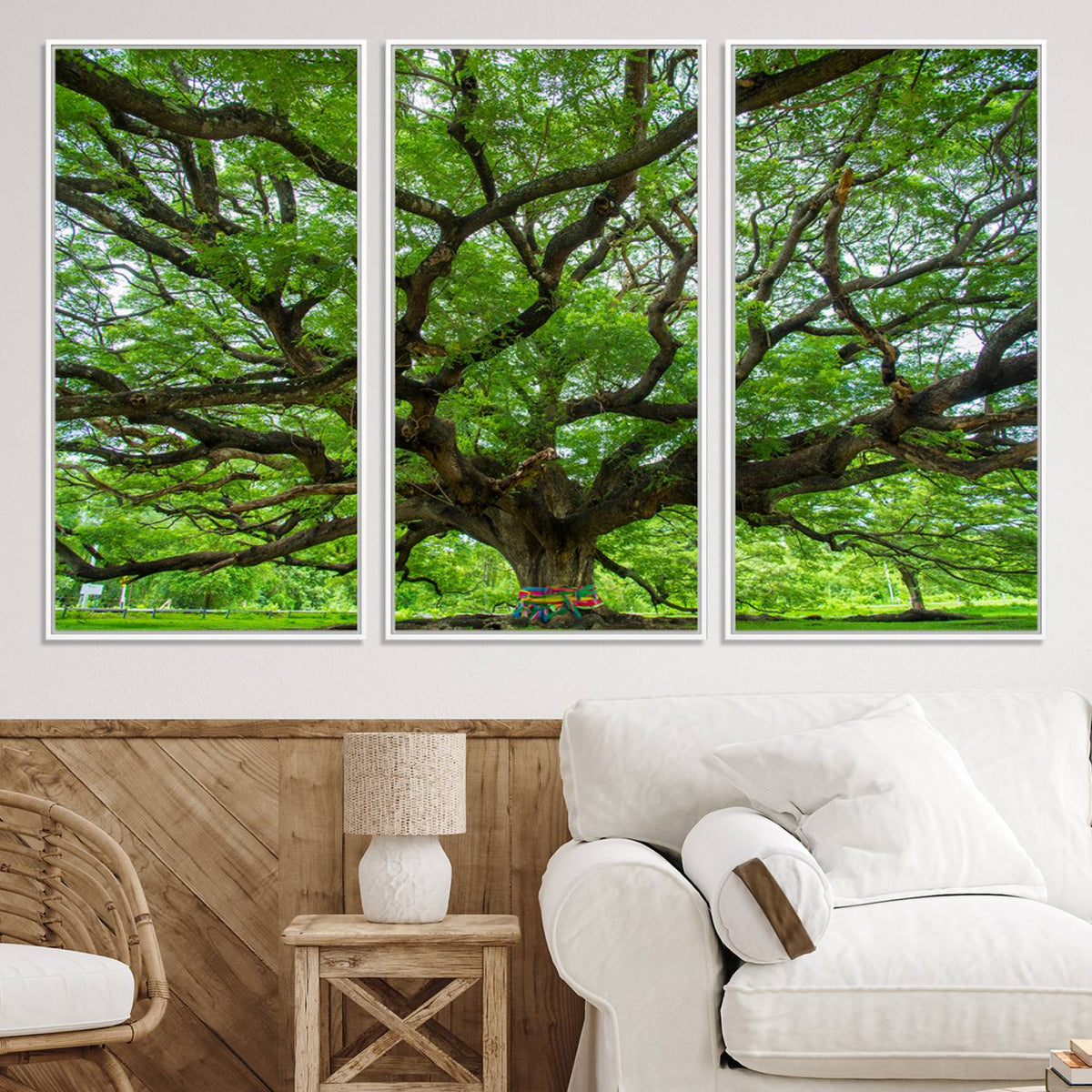 Oak Tree Wall Art Print, Forest Canvas Wall Art for Home and