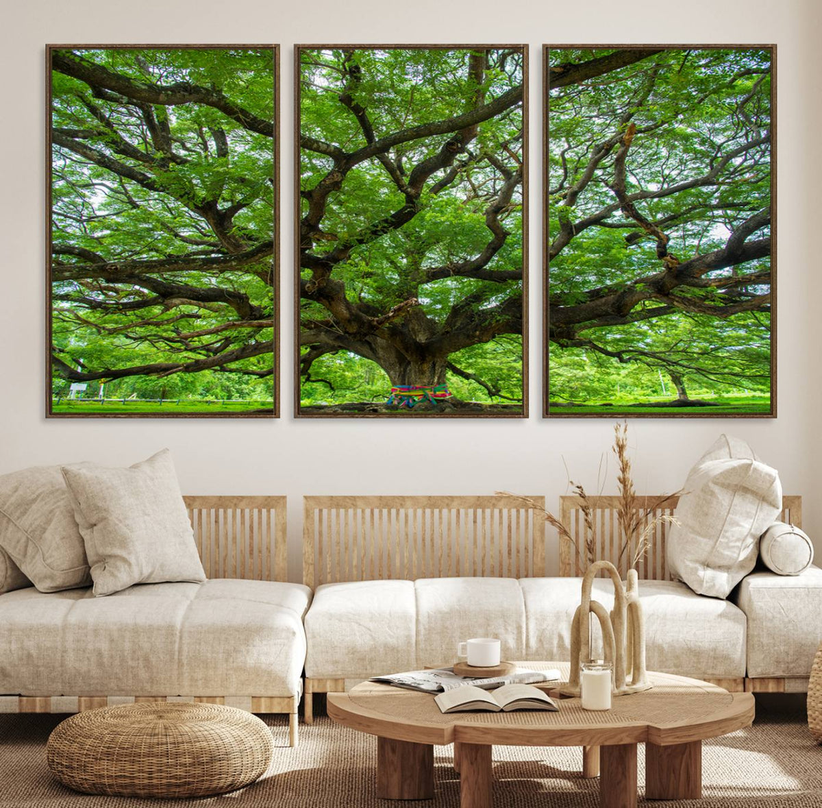 Oak Tree Wall Art Print, Forest Canvas Wall Art for Home and
