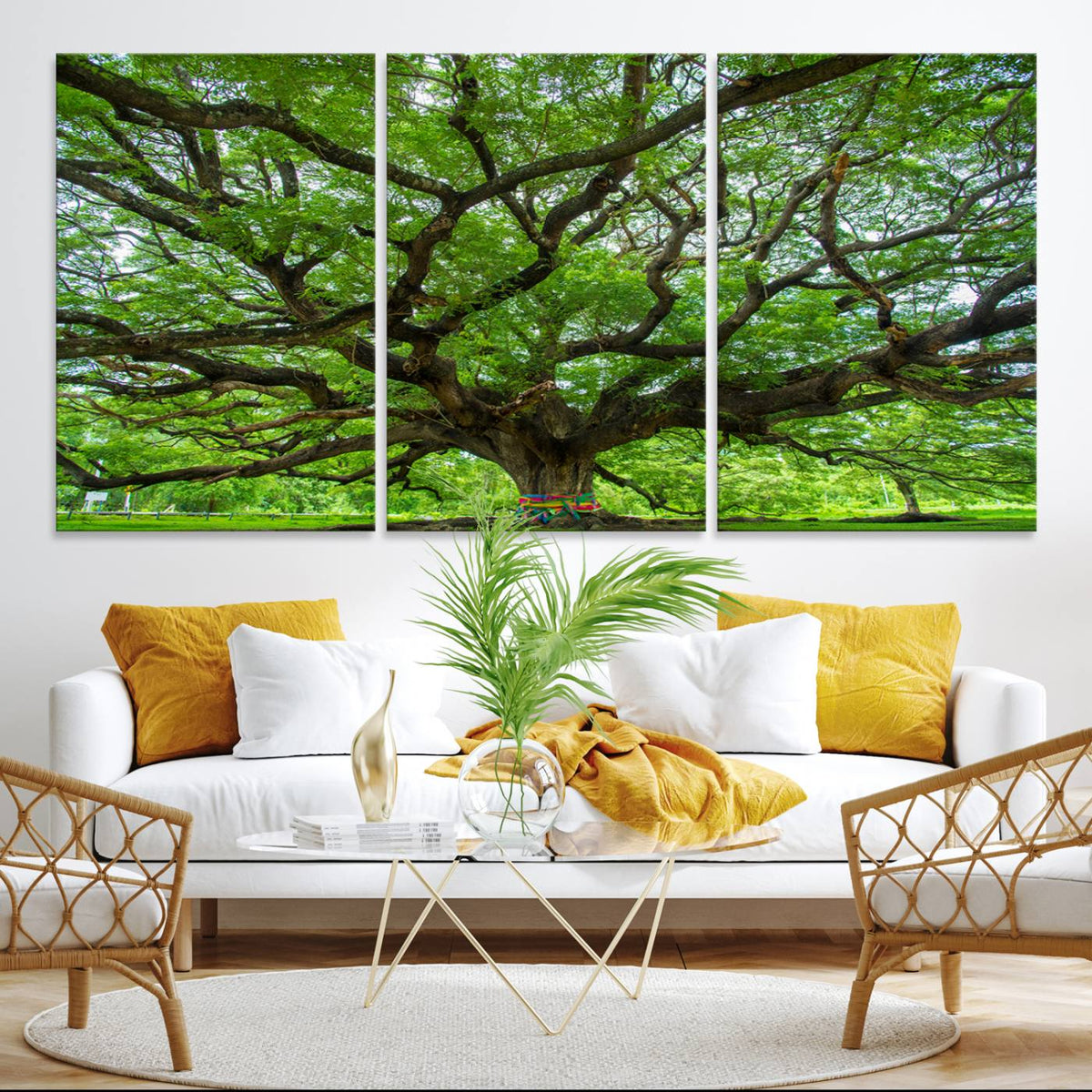 Oak Tree Wall Art Print, Forest Canvas Wall Art for Home and